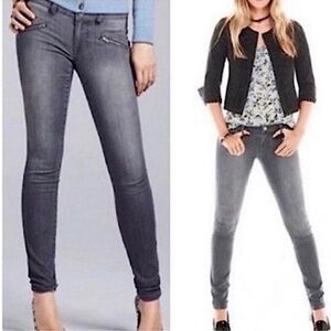 Cabi Grey Moto Skinny Jeans Size 6 Style 5167